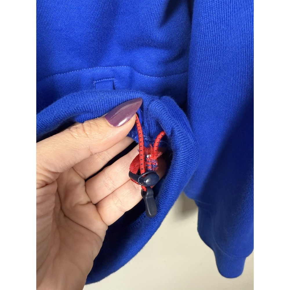 Polo Ralph Lauren Logo Spellout Rugby USA Colorblock Sweatshirt Blue White Shirt - Picture 5 of 9